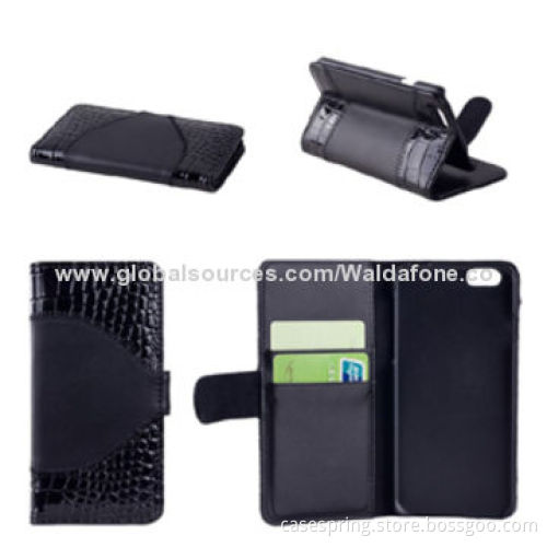 Leather Cases for iPhone 6 with Card Slots, Splicing Design